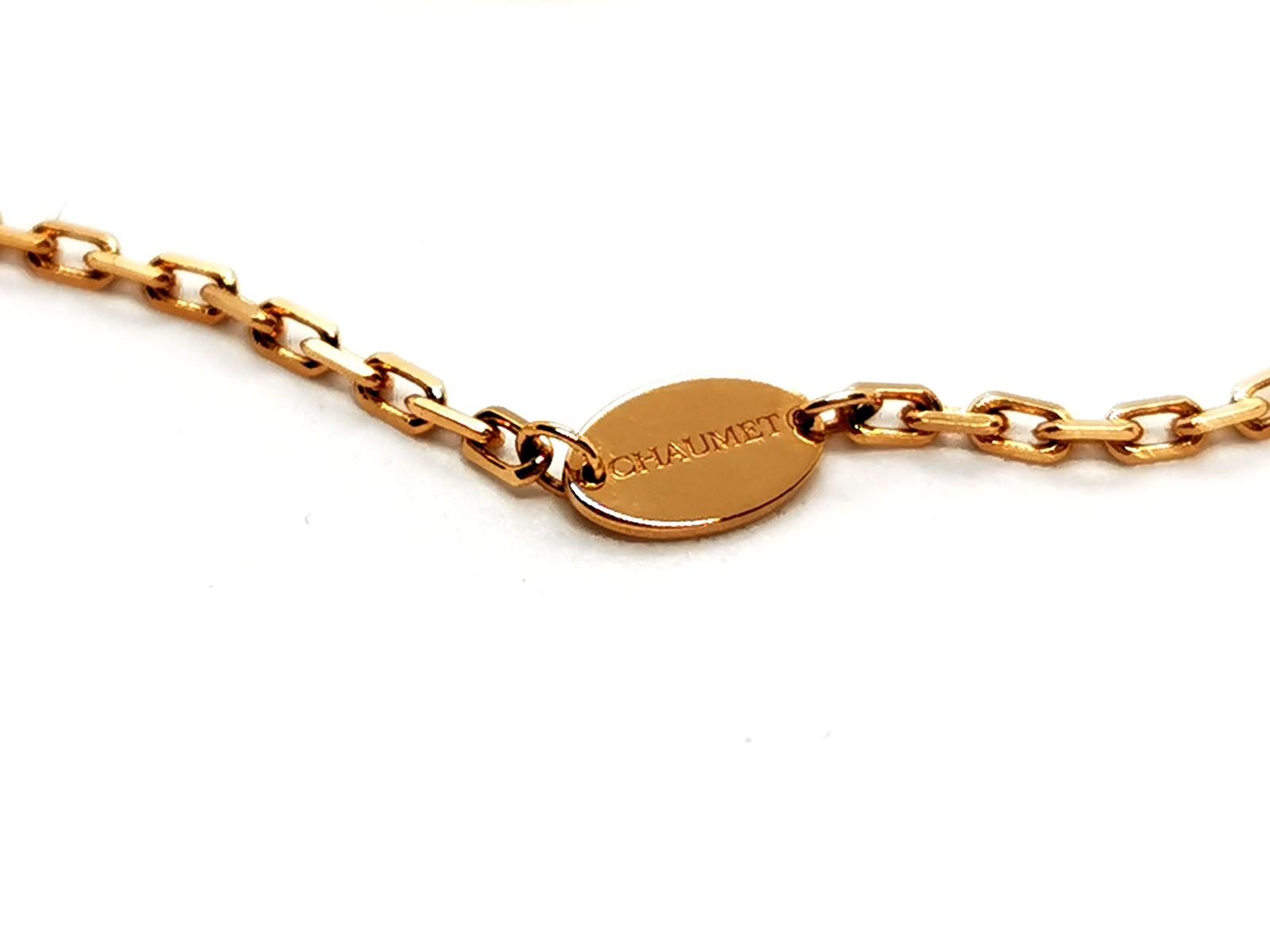 Chaumet Long Necklace Link Games Rose Gold, Mother-of-Pearl Diamond