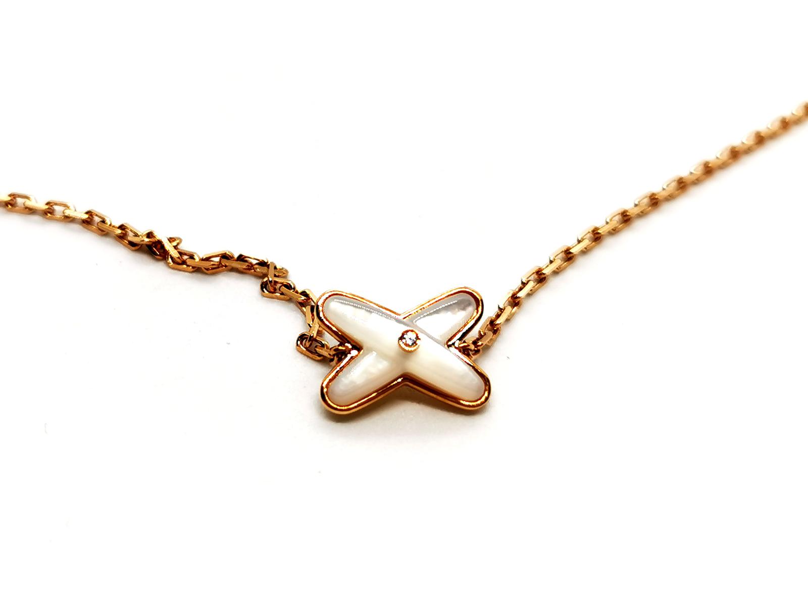 Chaumet Long Necklace Link Games Rose Gold, Mother-of-Pearl Diamond