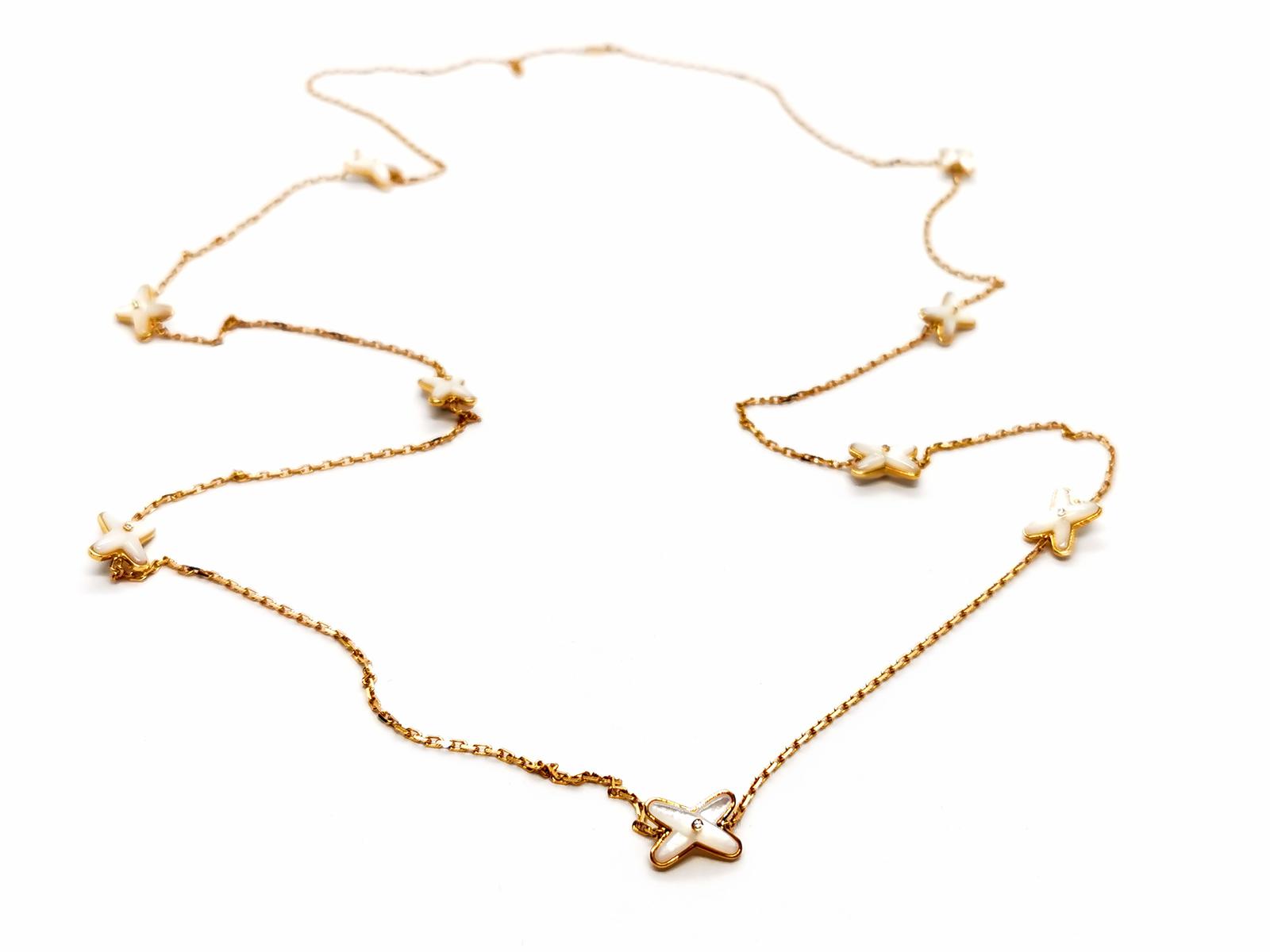 Chaumet Long Necklace Link Games Rose Gold, Mother-of-Pearl Diamond