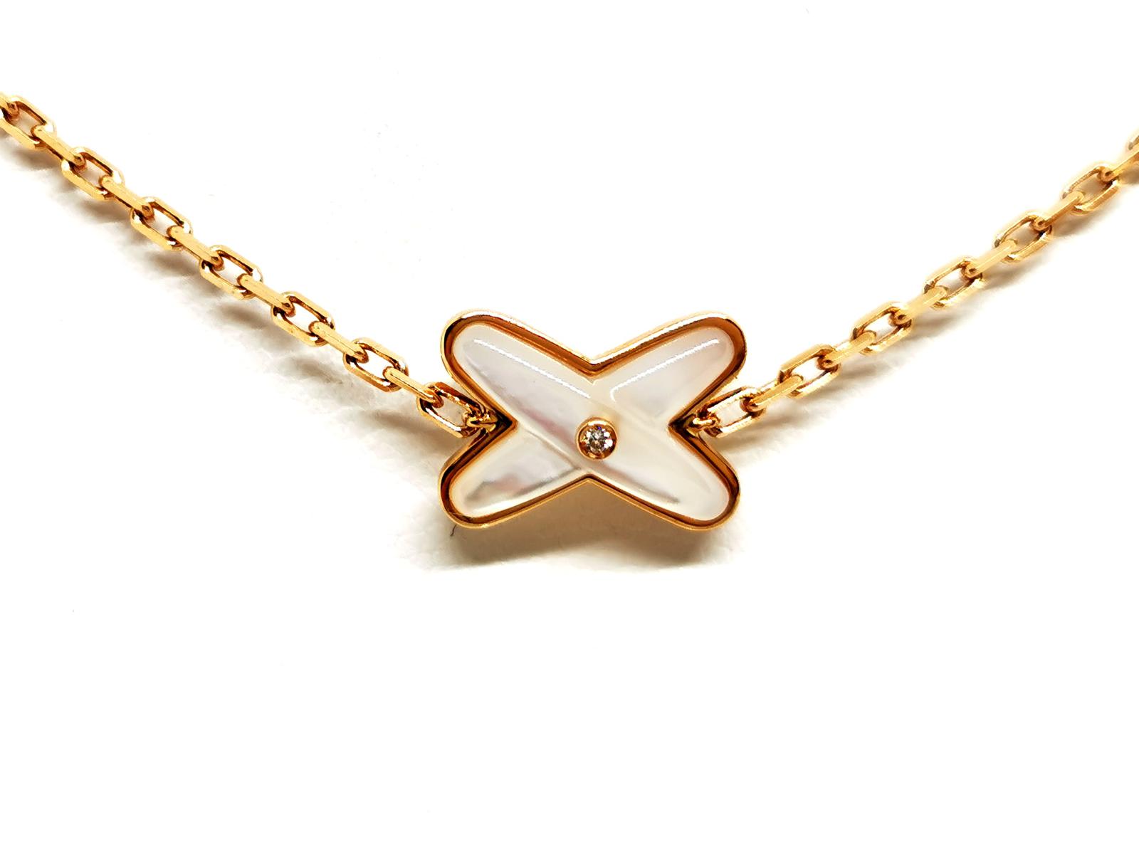 Chaumet Long Necklace Link Games Rose Gold, Mother-of-Pearl Diamond