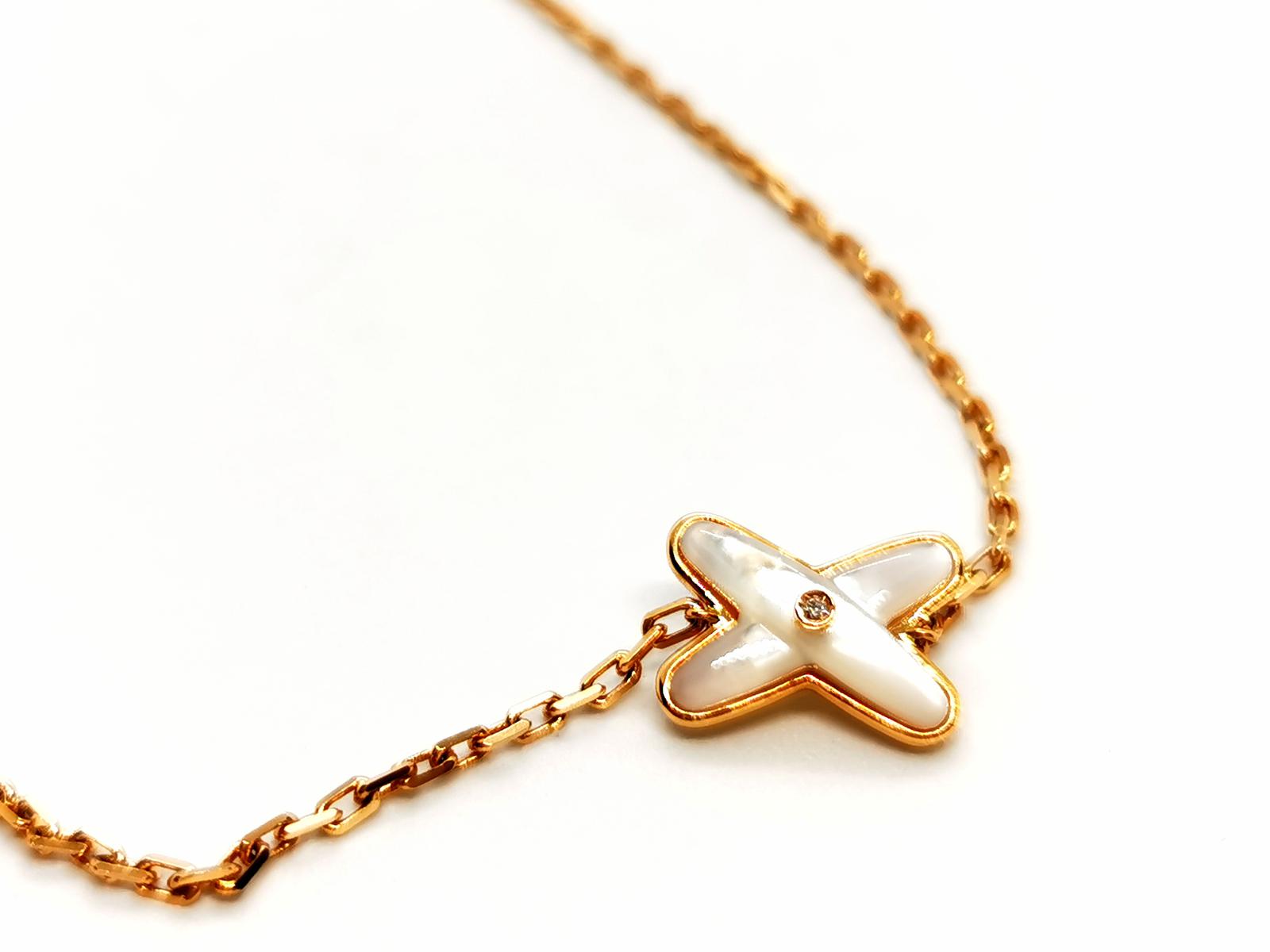 Chaumet Long Necklace Link Games Rose Gold, Mother-of-Pearl Diamond