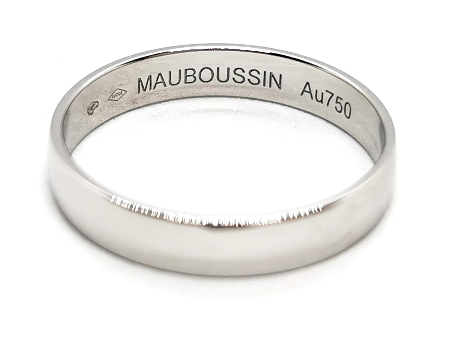 Mauboussin Bague Alliance Ruban du bonheur mon amour Or blanc