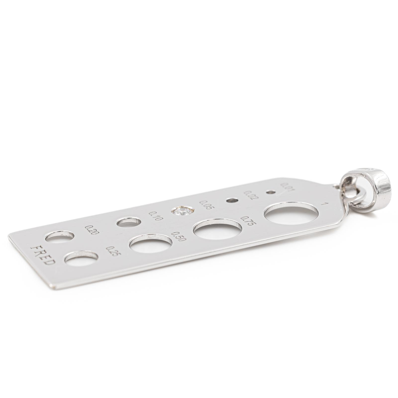 Fred Calibre Pendant with Stones White Gold Diamond
