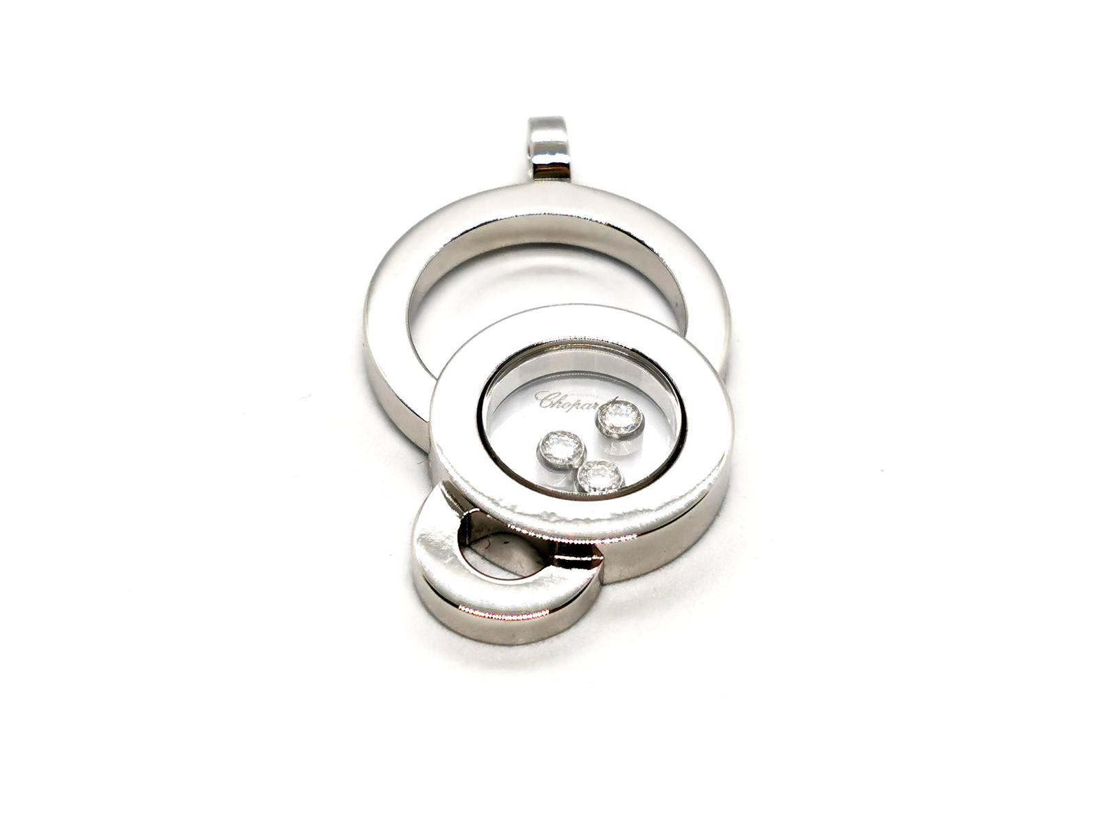Chopard Pendentif Pendentif Happy Diamonds Or blanc Diamant