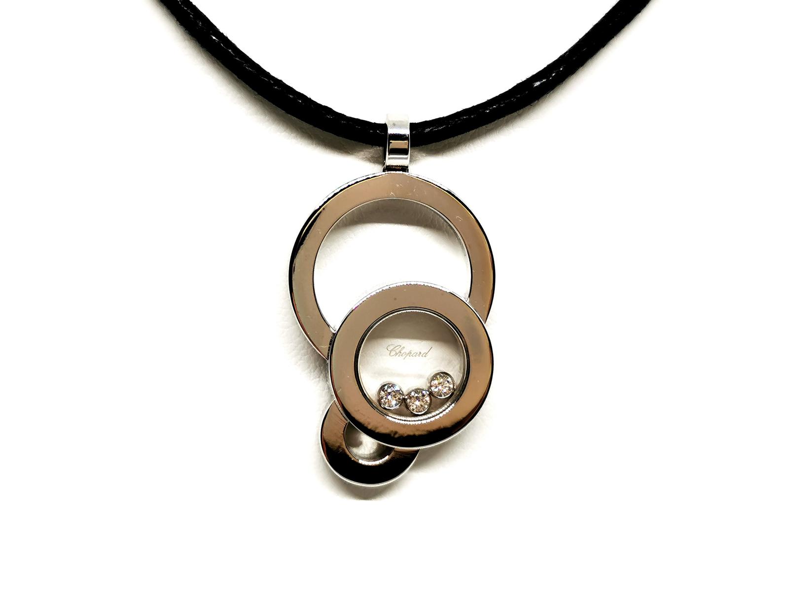 Chopard Pendentif Pendentif Happy Diamonds Or blanc Diamant