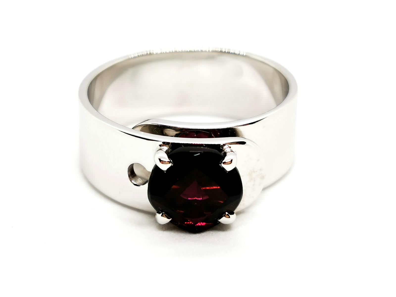 Dinh Van Bague Sixtine Or blanc Grenat