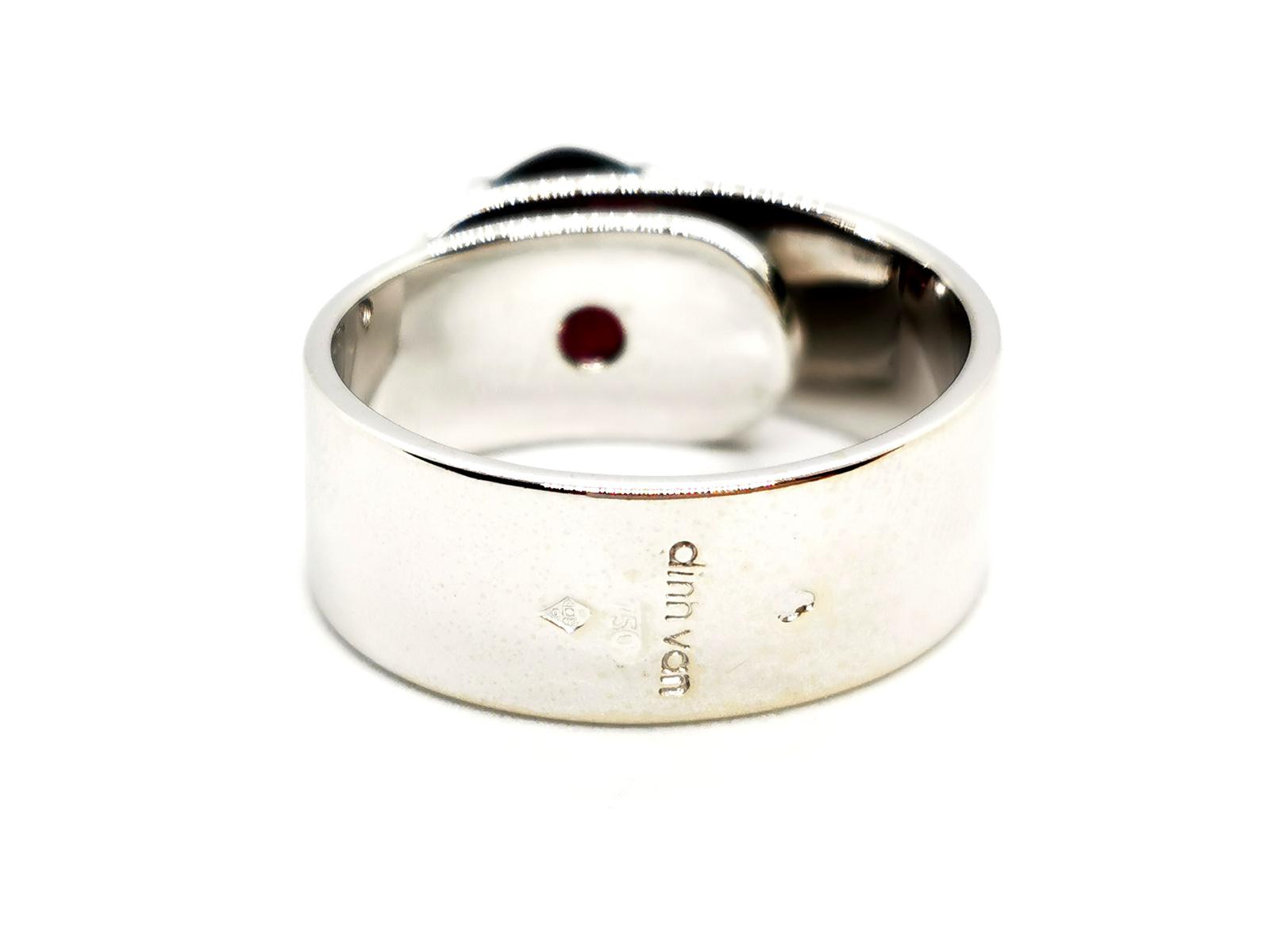 Dinh Van Sixtine Ring White Gold Garnet