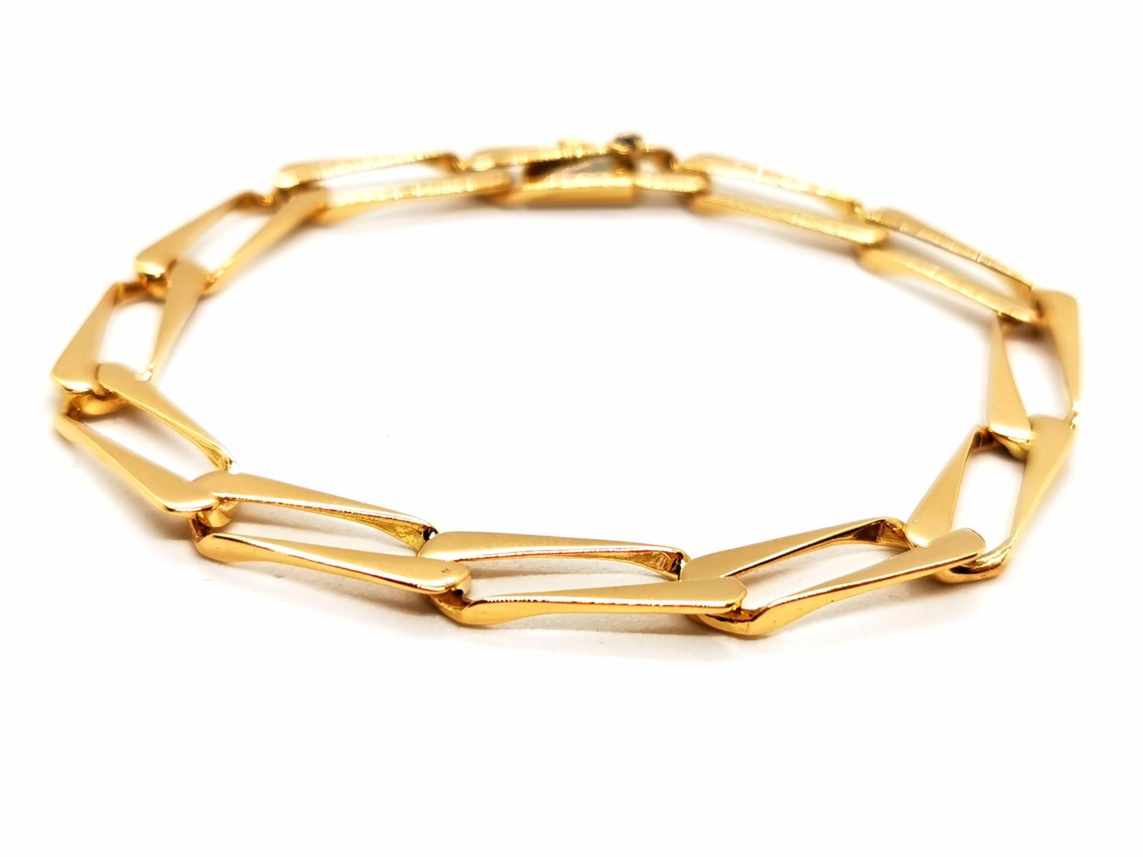 Caplain Saint André Bracelet Maille gourmette  Or jaune Saphir
