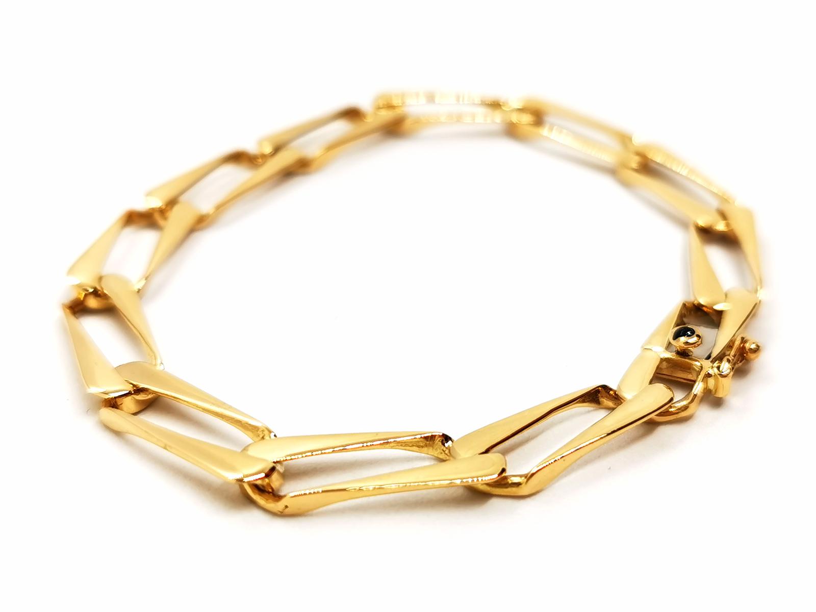 Caplain Saint André Bracelet Maille gourmette  Or jaune Saphir
