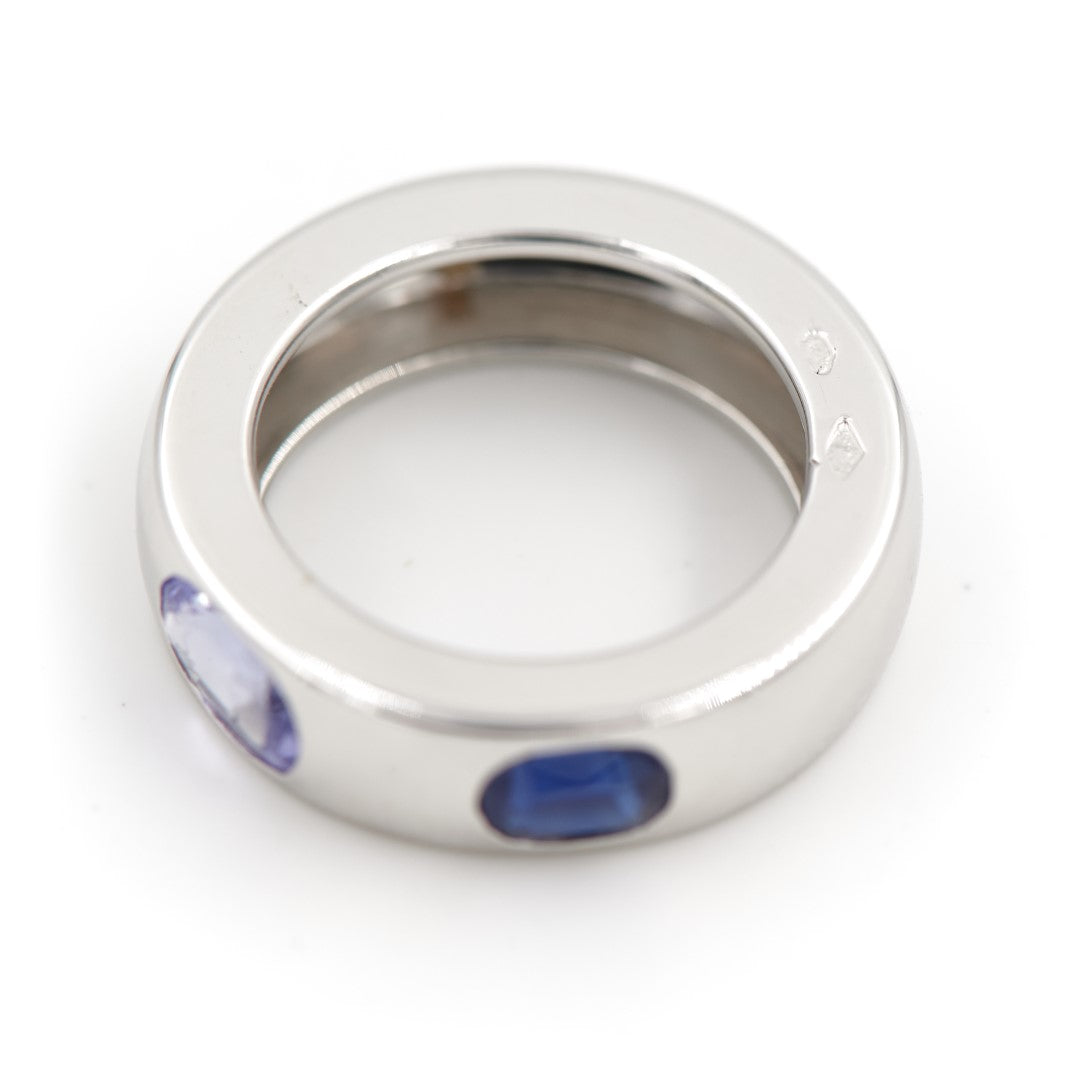 OJ Perrin White Gold Sapphire Bangle Ring