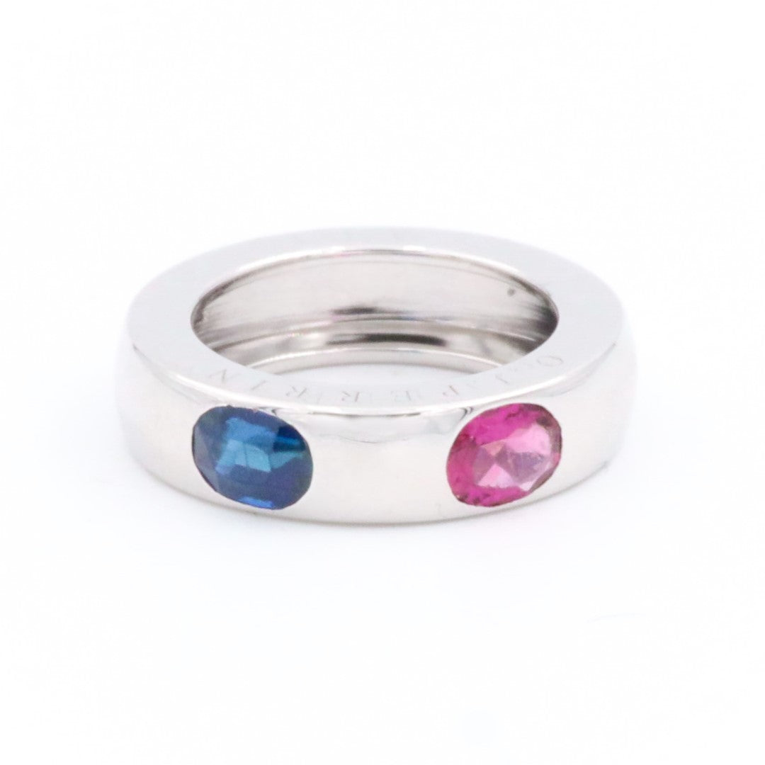 O.J. Perrin Bague Jonc  Or blanc Saphir