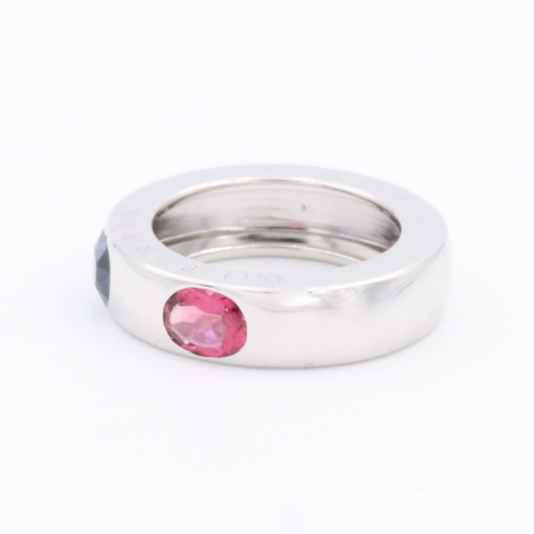 O.J. Perrin Bague Jonc  Or blanc Saphir