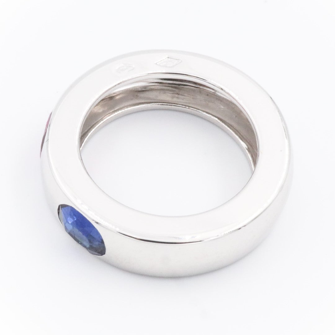 OJ Perrin White Gold Sapphire Bangle Ring