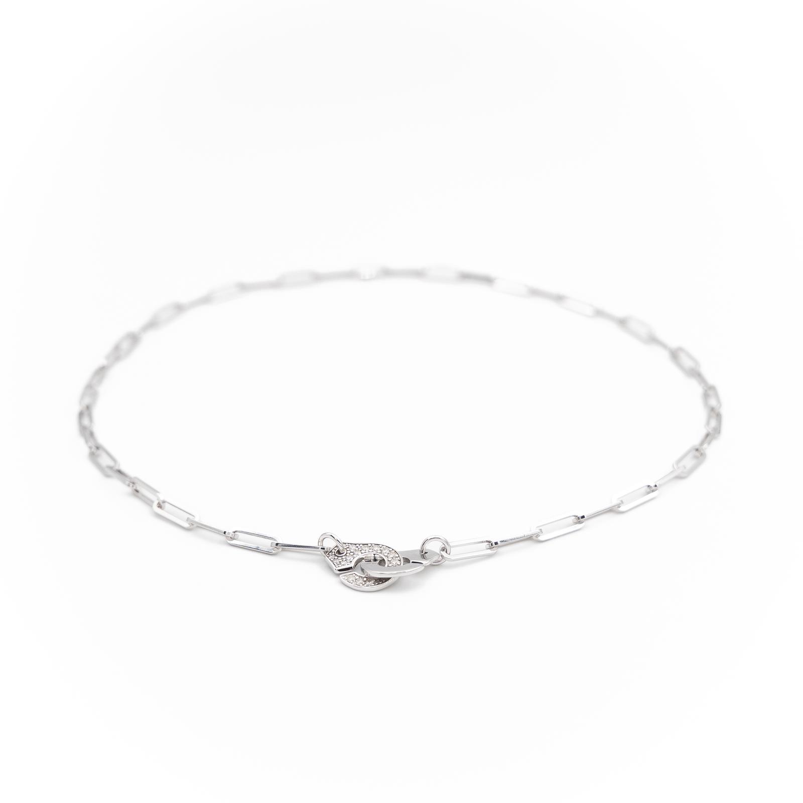 Dinh Van White Gold Diamond Handcuff Necklace