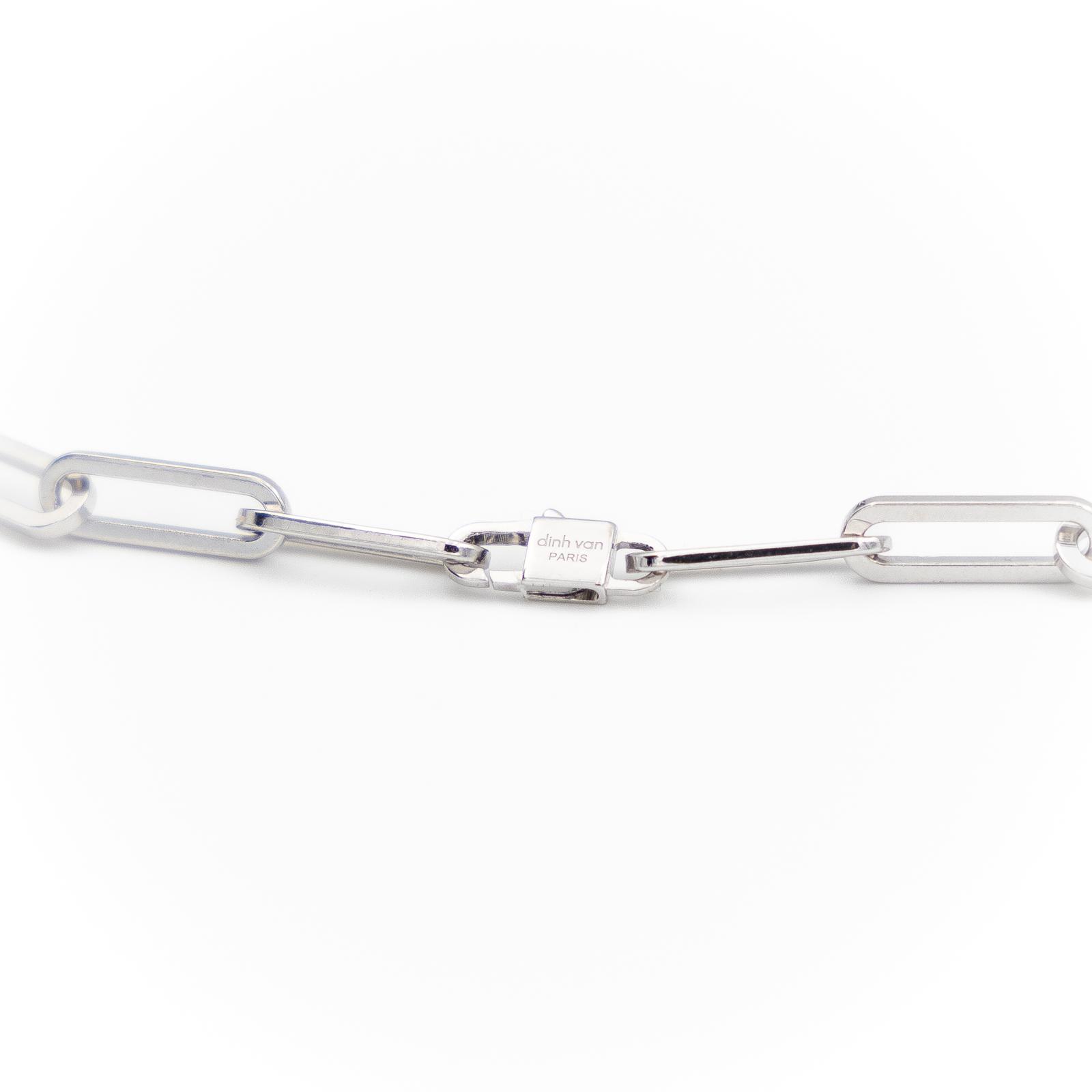 Dinh Van White Gold Diamond Handcuff Necklace