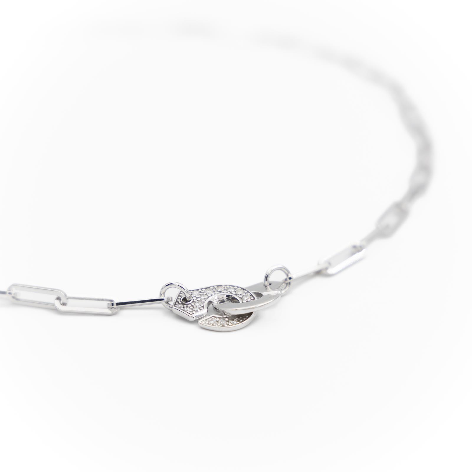 Dinh Van White Gold Diamond Handcuff Necklace