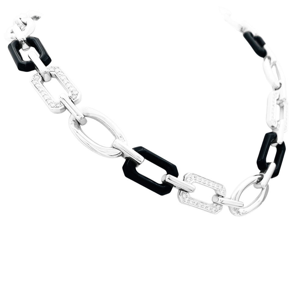 Collier Chanel, « Première Onyx », onyx, diamants, or blanc.
