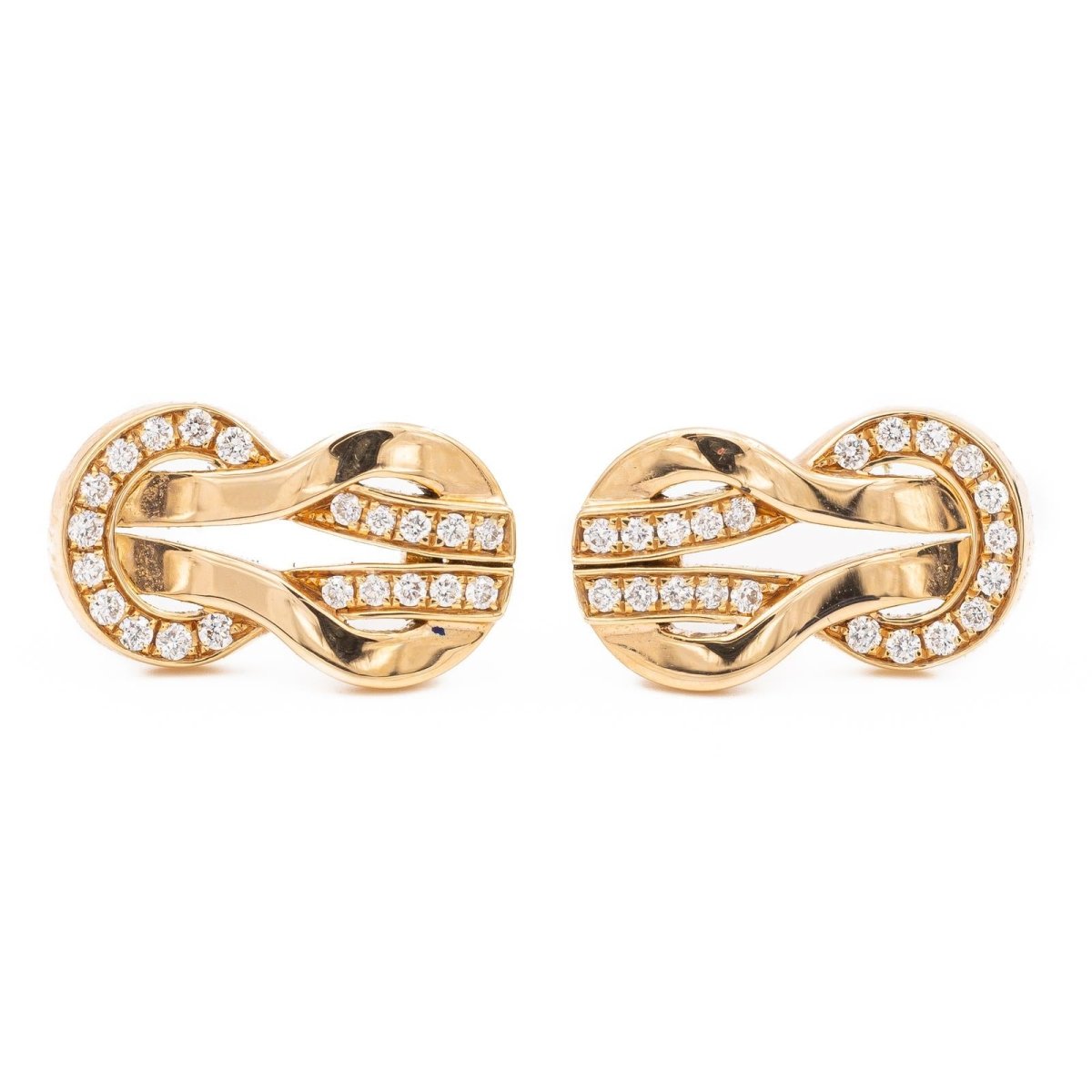 Fred Boucles d'oreilles Puces Chance infinie Or rose Diamant - Maison Eloe