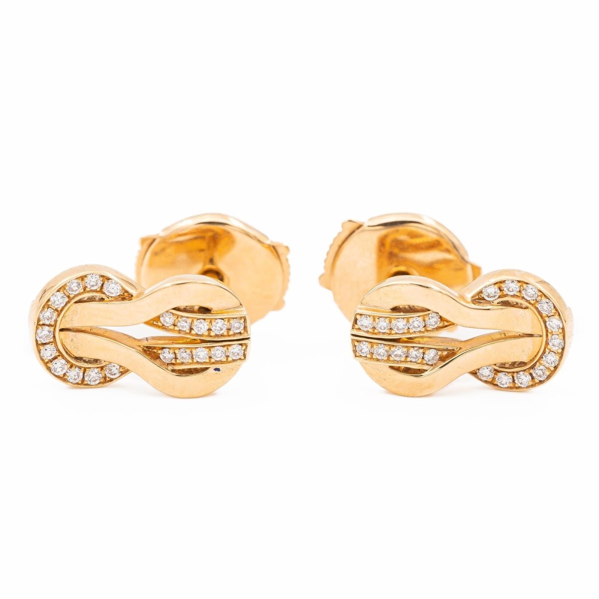 Fred Boucles d'oreilles Puces Chance infinie Or rose Diamant - Maison Eloe