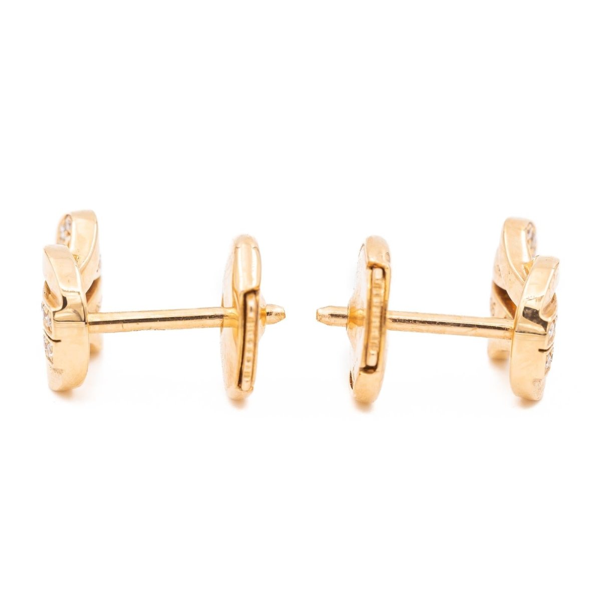 Fred Boucles d'oreilles Puces Chance infinie Or rose Diamant - Maison Eloe