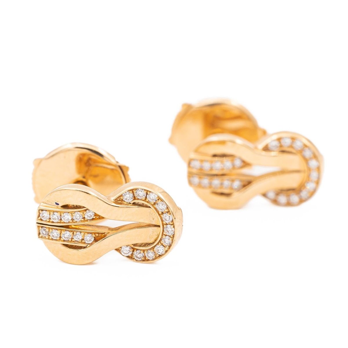 Fred Boucles d'oreilles Puces Chance infinie Or rose Diamant - Maison Eloe
