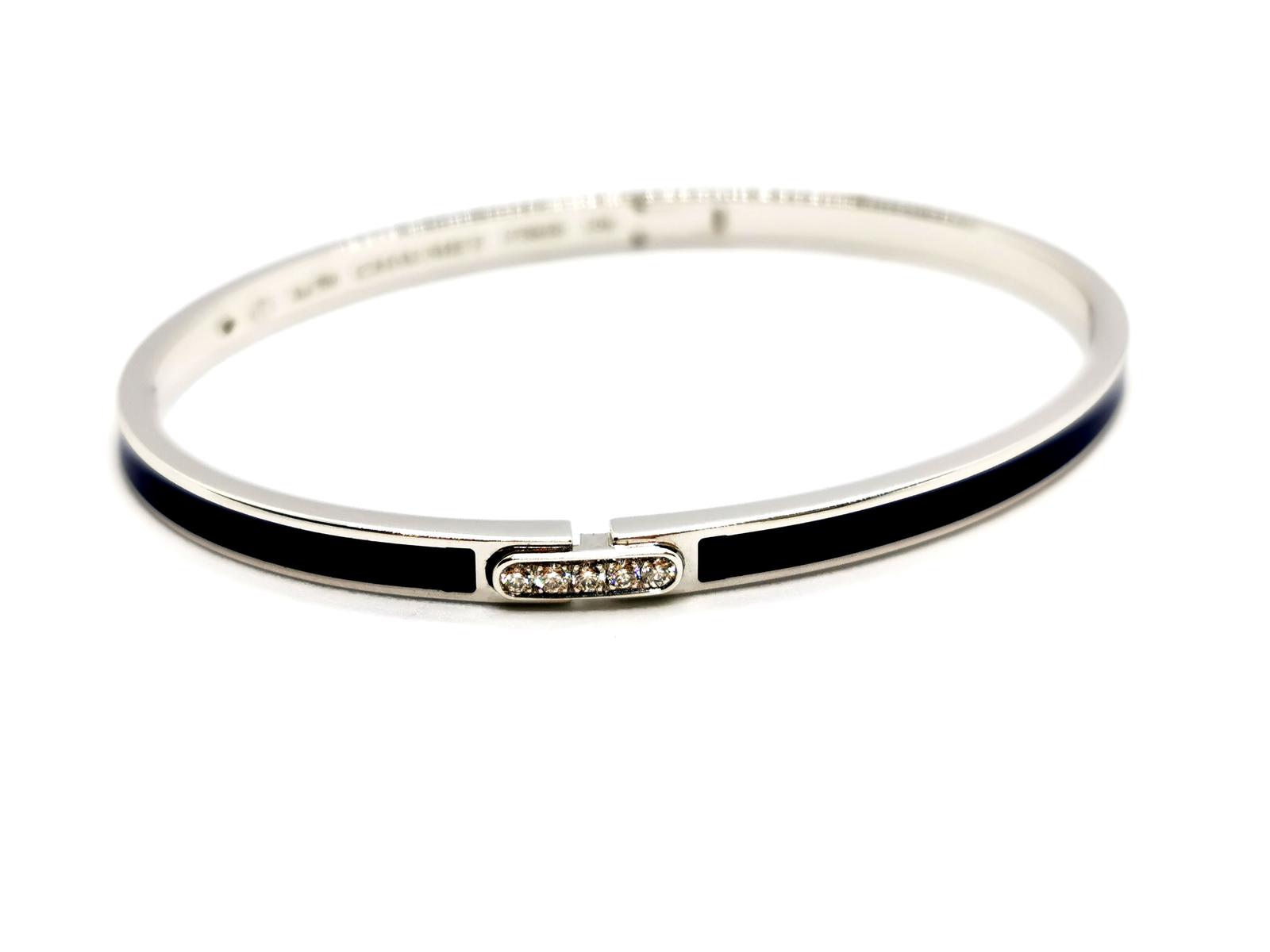 Chaumet White Gold Diamond Links Bangle Bracelet