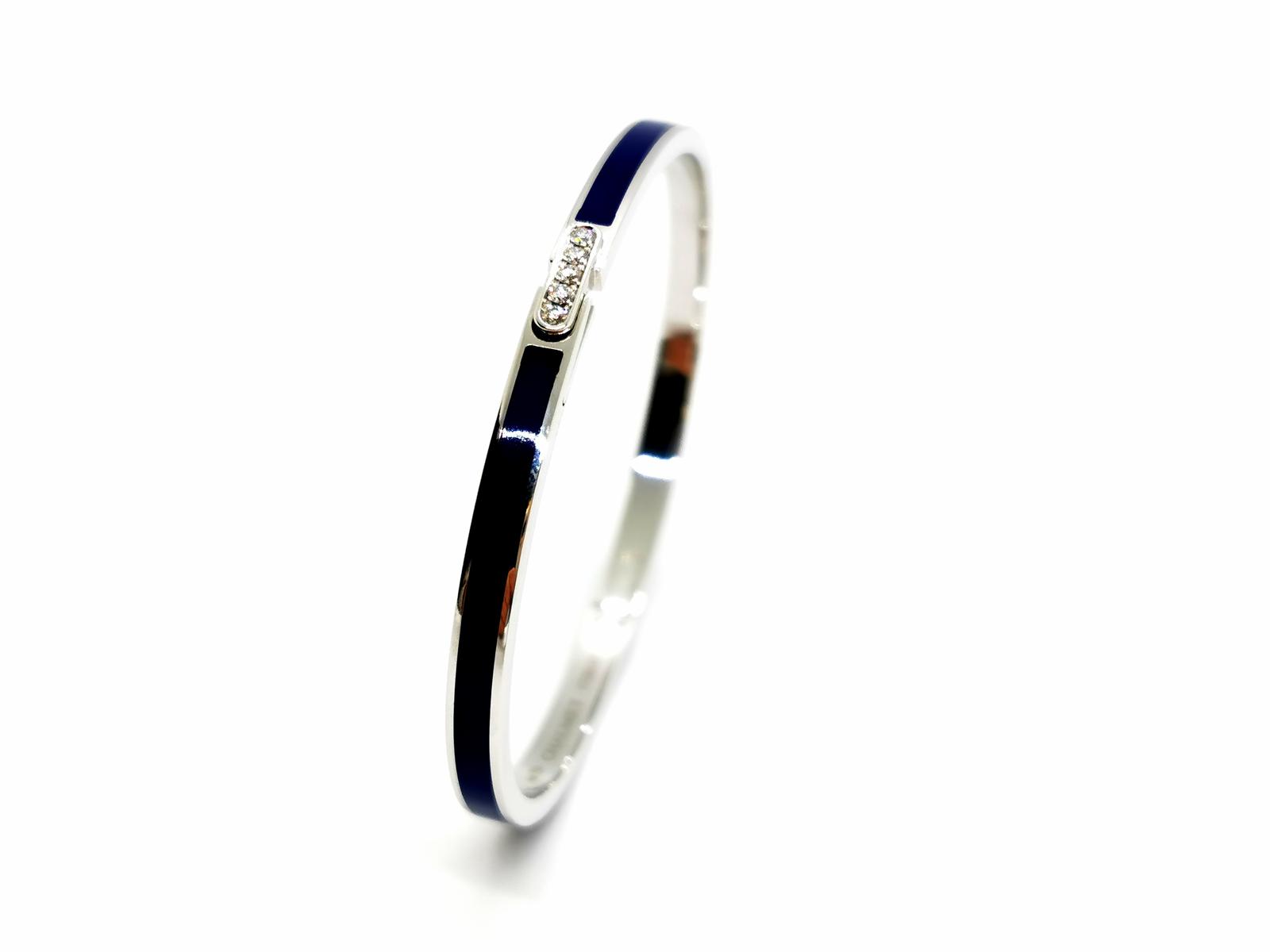 Chaumet White Gold Diamond Links Bangle Bracelet