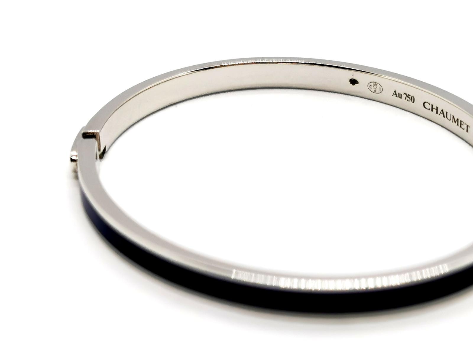 Chaumet White Gold Diamond Links Bangle Bracelet
