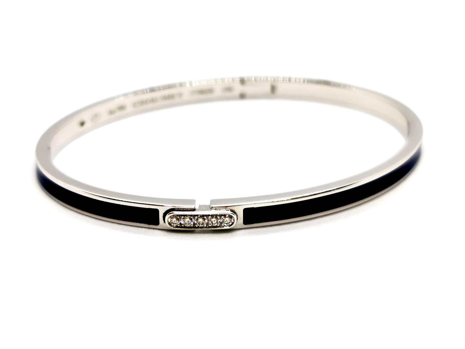 Chaumet White Gold Diamond Links Bangle Bracelet
