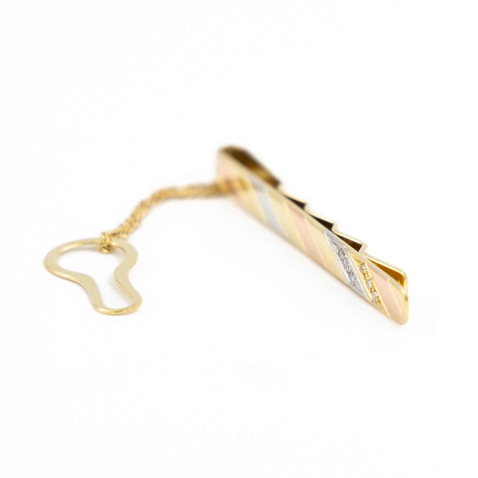 Chimento Accessory Tie Clip Yellow Gold, Rose Gold, White Gold Diamond