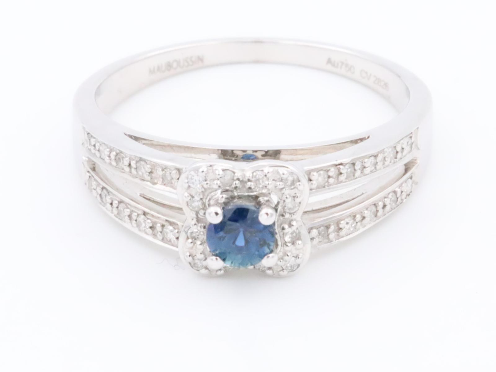 Mauboussin Bague Solitaire Chance of love Or blanc Saphir