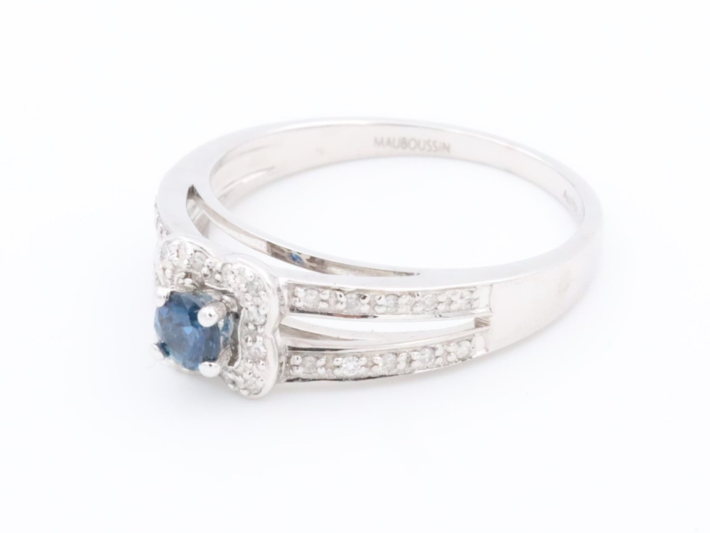 Mauboussin Chance of Love Solitaire Ring White Gold Sapphire