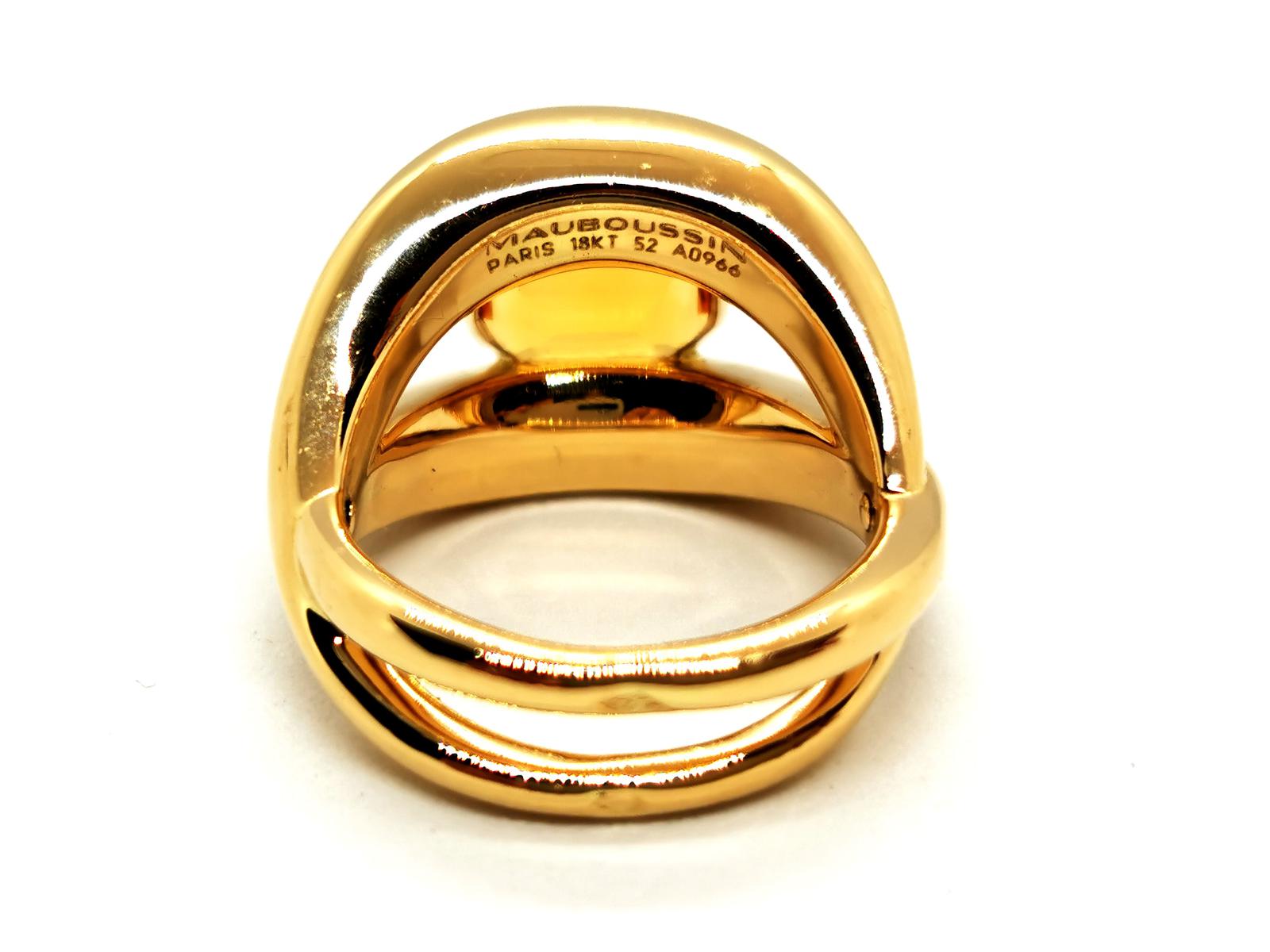 Mauboussin Yellow Gold Citrine Cocktail Ring