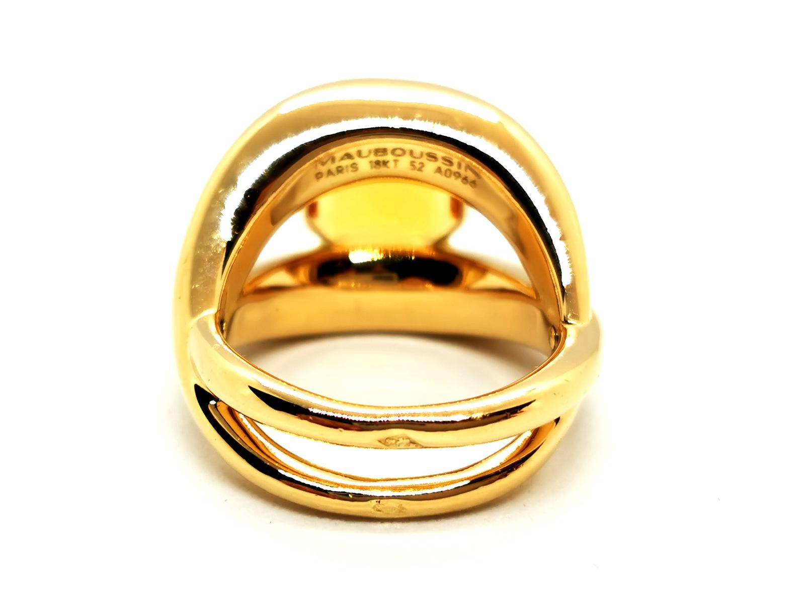 Mauboussin Yellow Gold Citrine Cocktail Ring