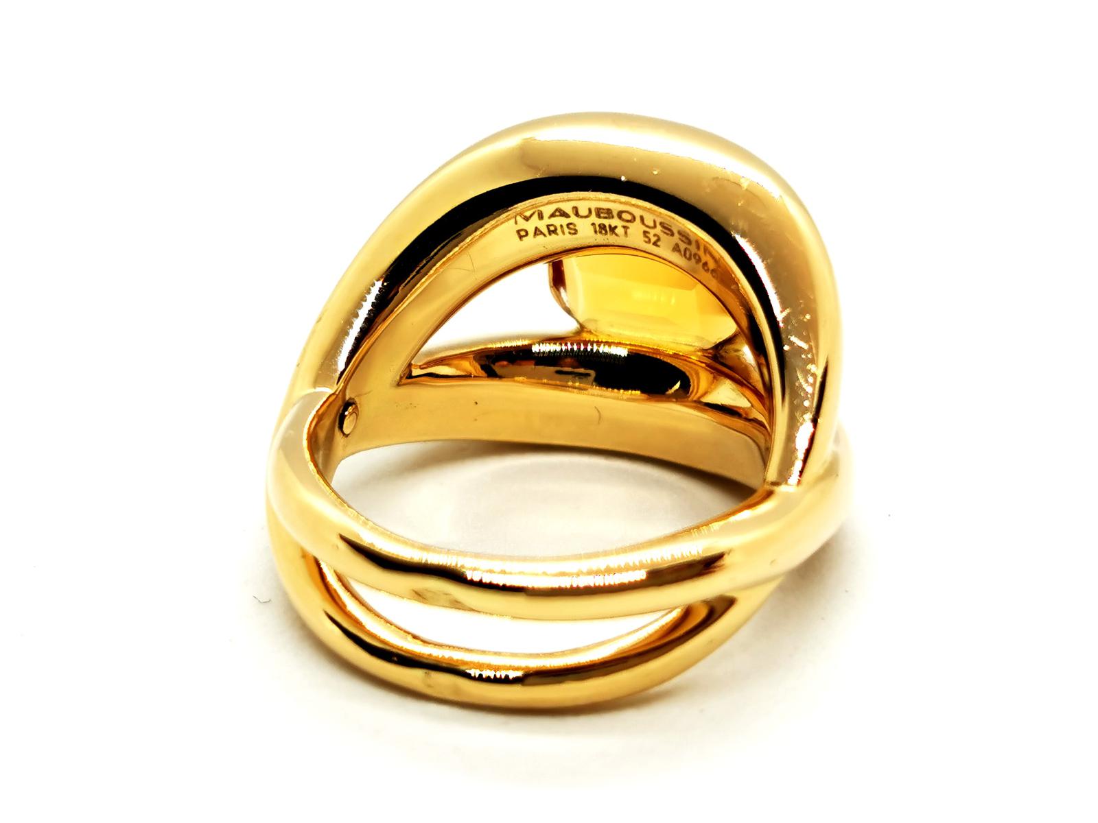 Mauboussin Yellow Gold Citrine Cocktail Ring