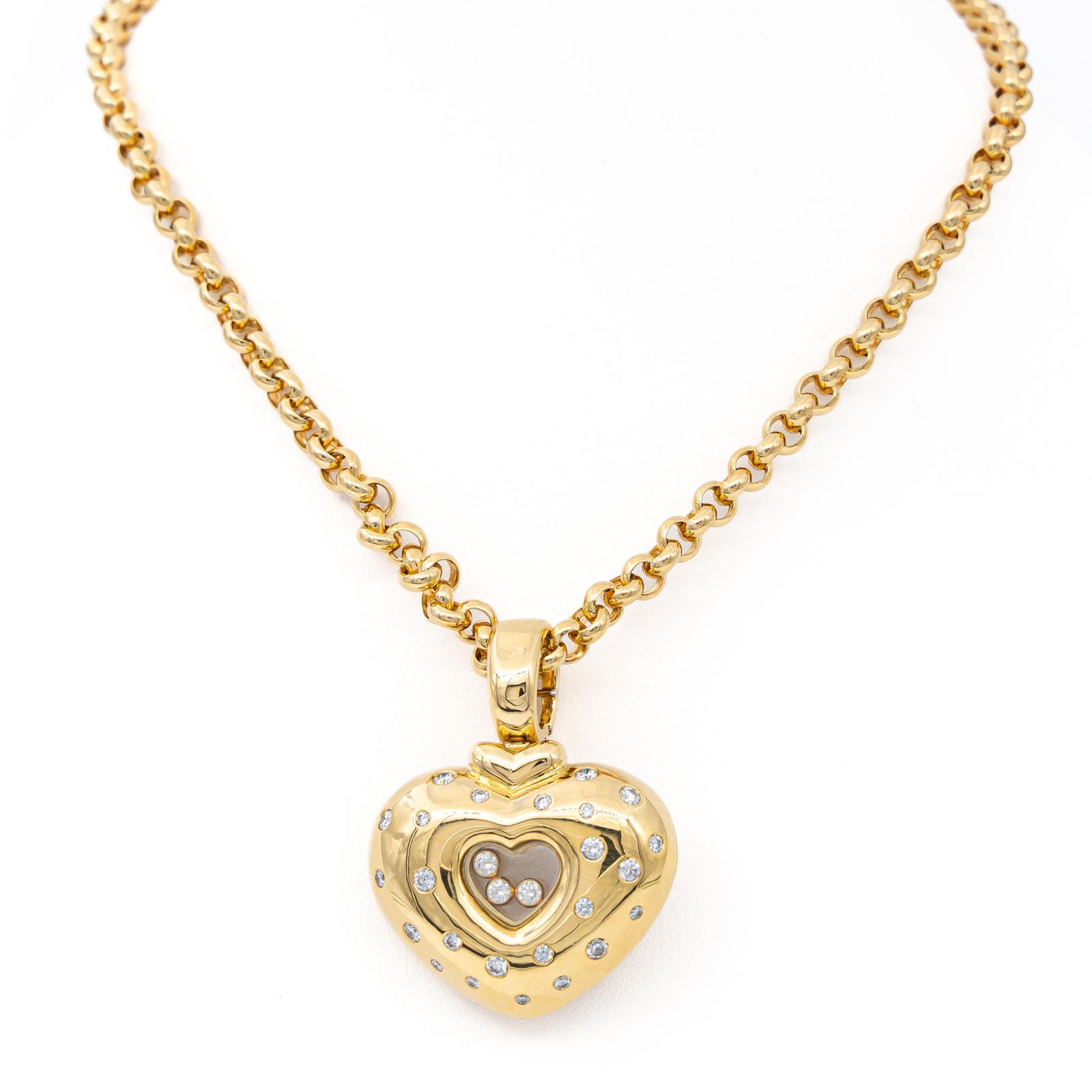 Chopard Collier Pendentif Happy Diamonds Or jaune Diamant