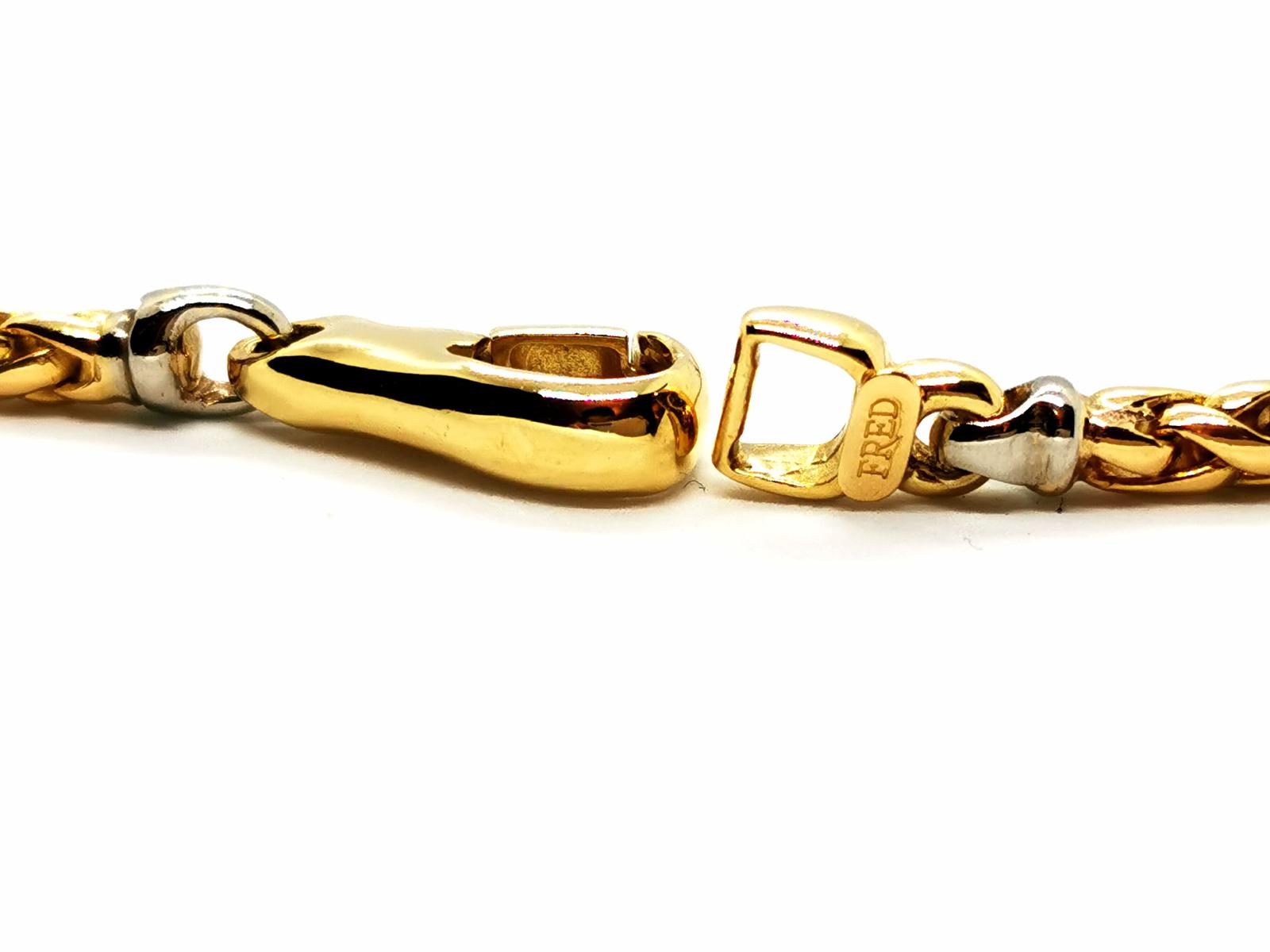 Fred Palm Tree Mesh Necklace Yellow Gold