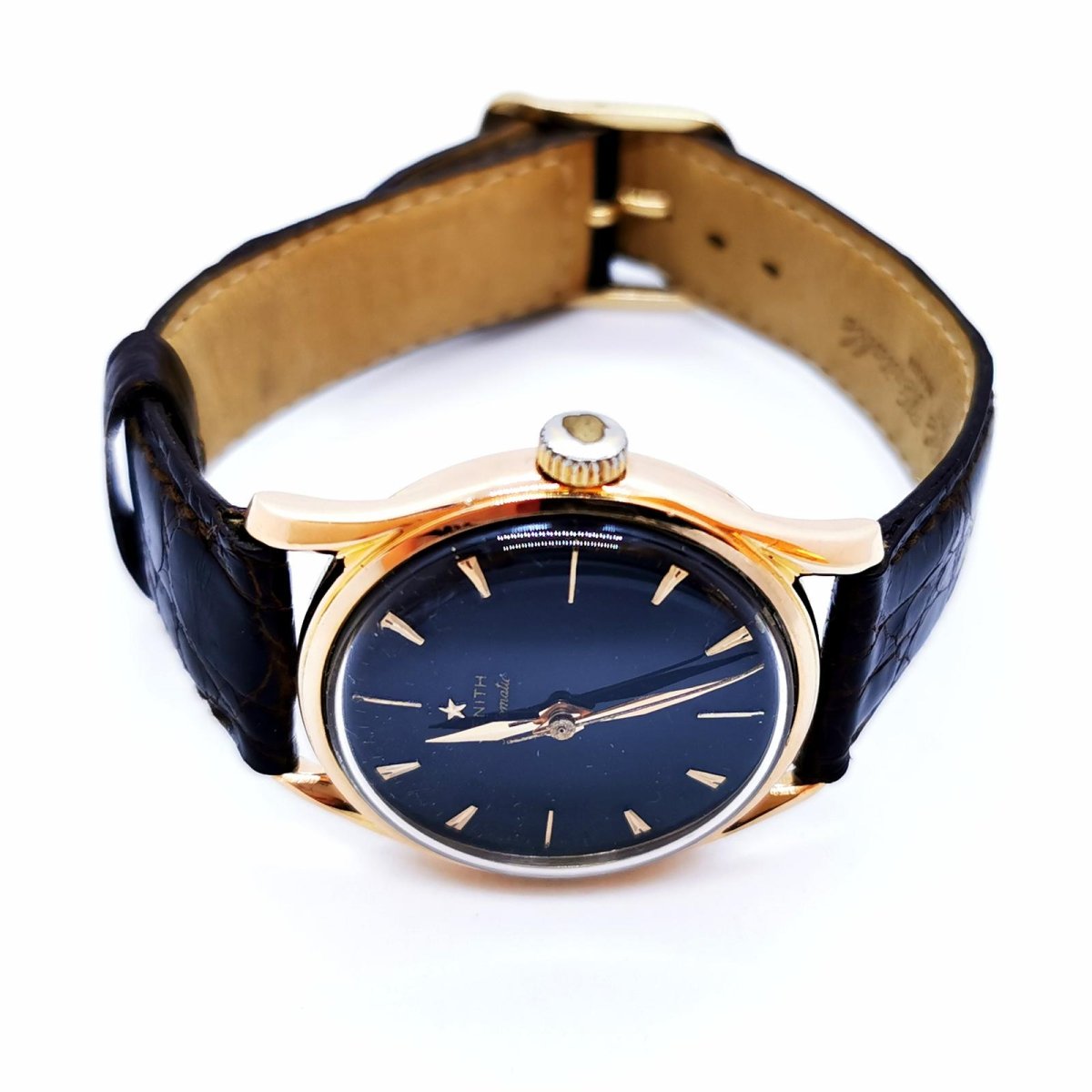 Zenith Montre Or jaune sur Cuir - Maison Eloe