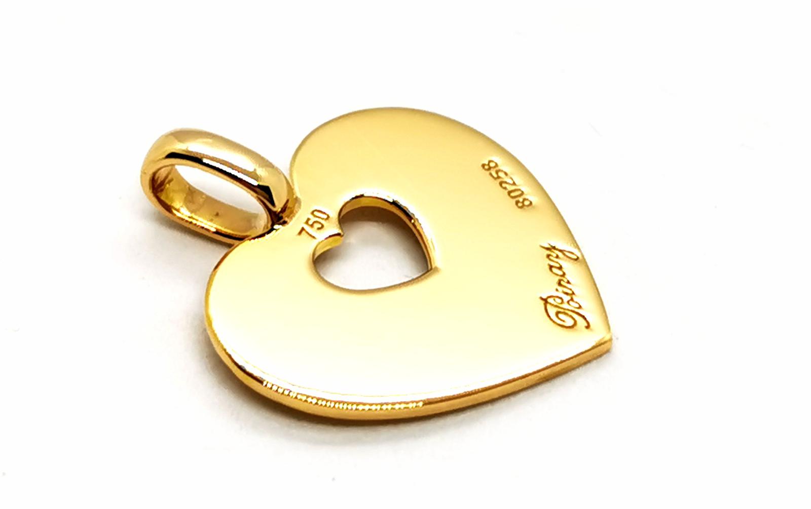 Poiray Secret Heart Pendant Yellow Gold