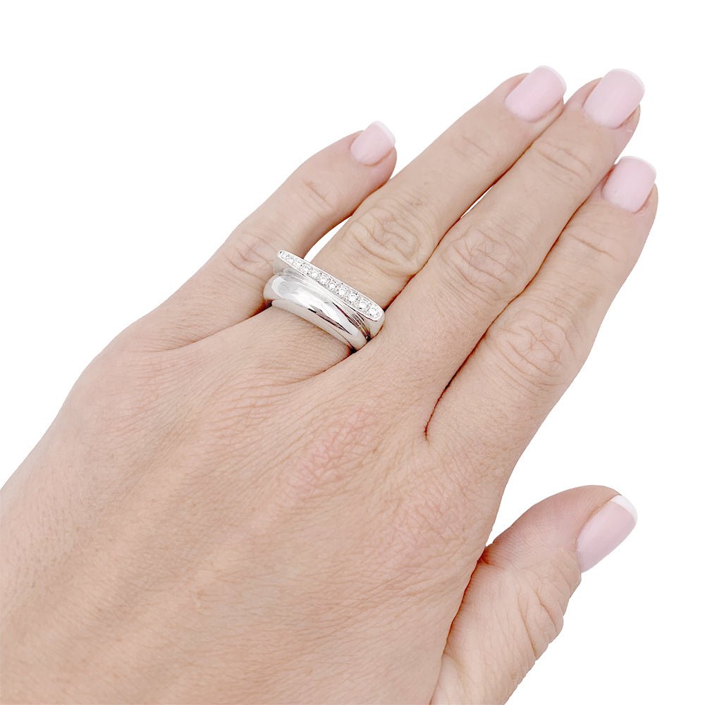 Bague Fred, "Success", en or blanc et diamants. - Maison Eloe