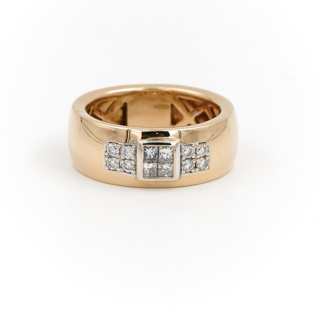 Diamani Bague Jonc Belle Epoque Or jaune, Or blanc Diamant