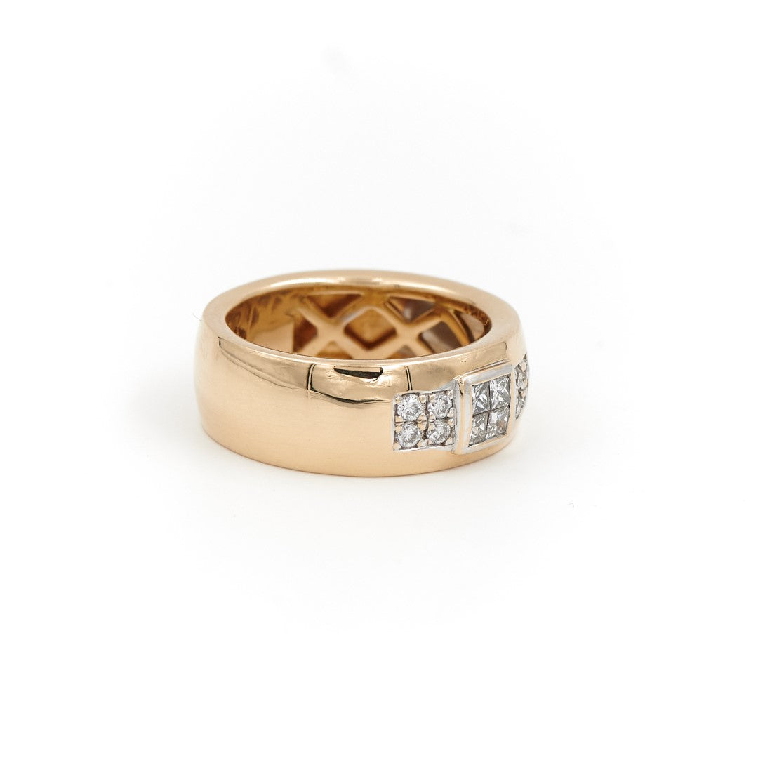 Diamani Belle Epoque Ring Yellow Gold, White Gold Diamond