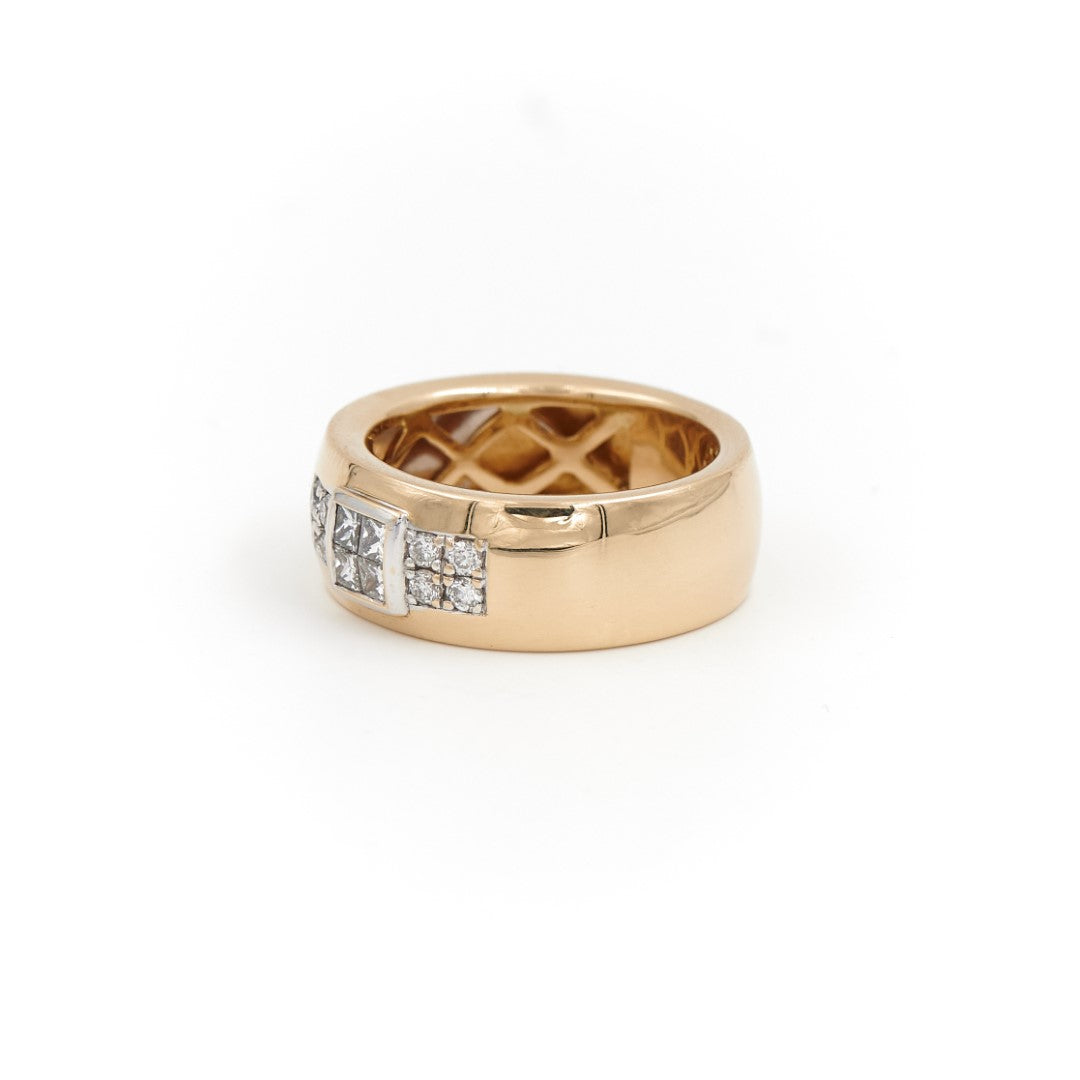 Diamani Belle Epoque Ring Yellow Gold, White Gold Diamond