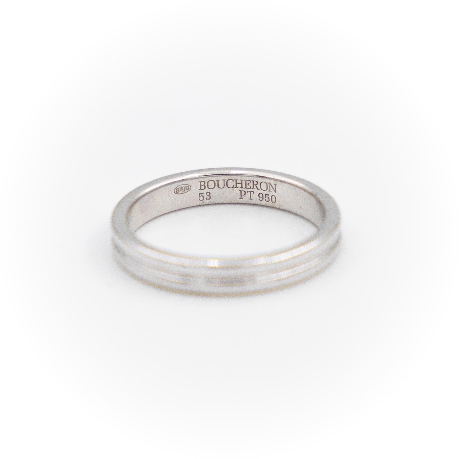 Boucheron Bague Alliance Godron Platine