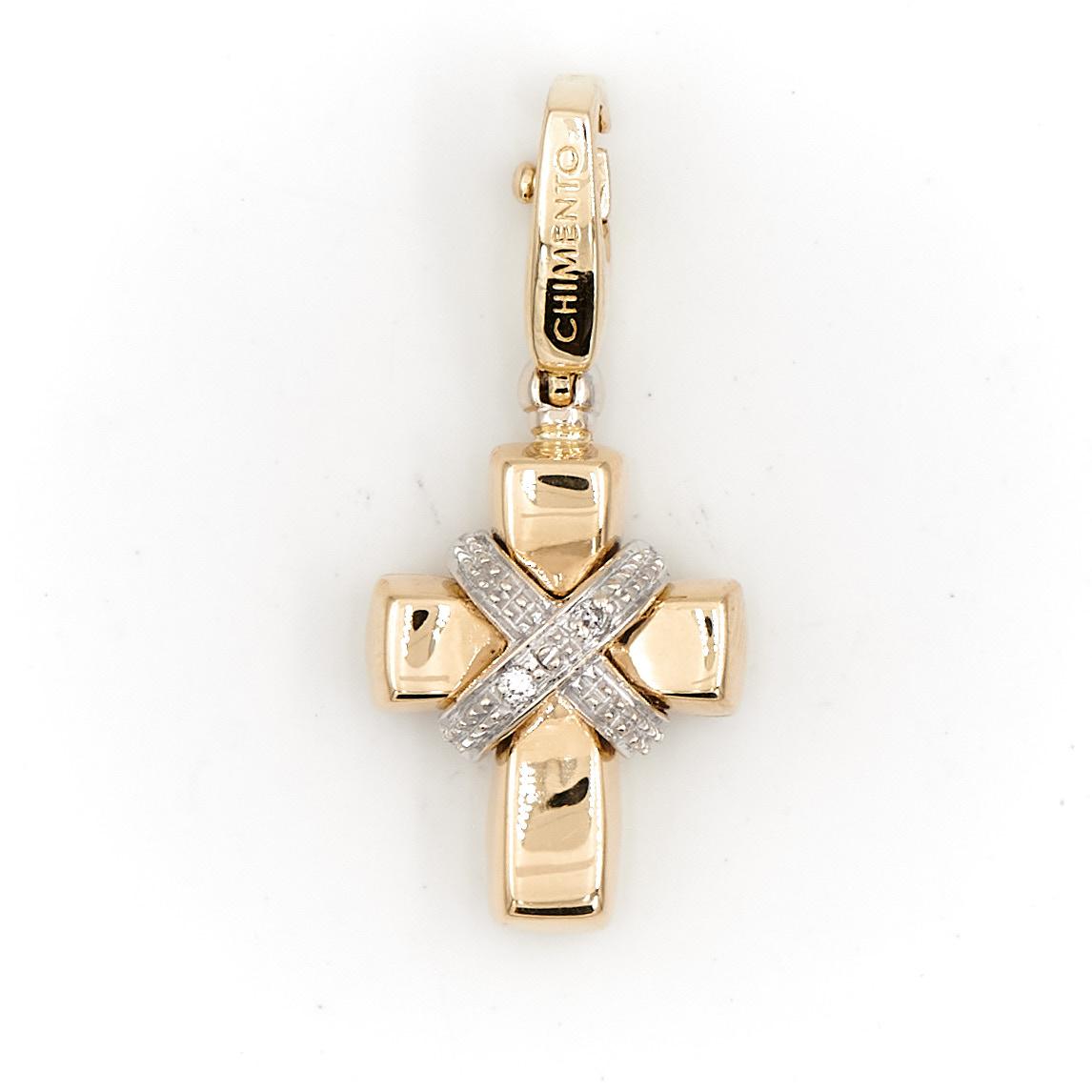 Chimento Pendentif Croix  Or jaune, Or blanc Diamant