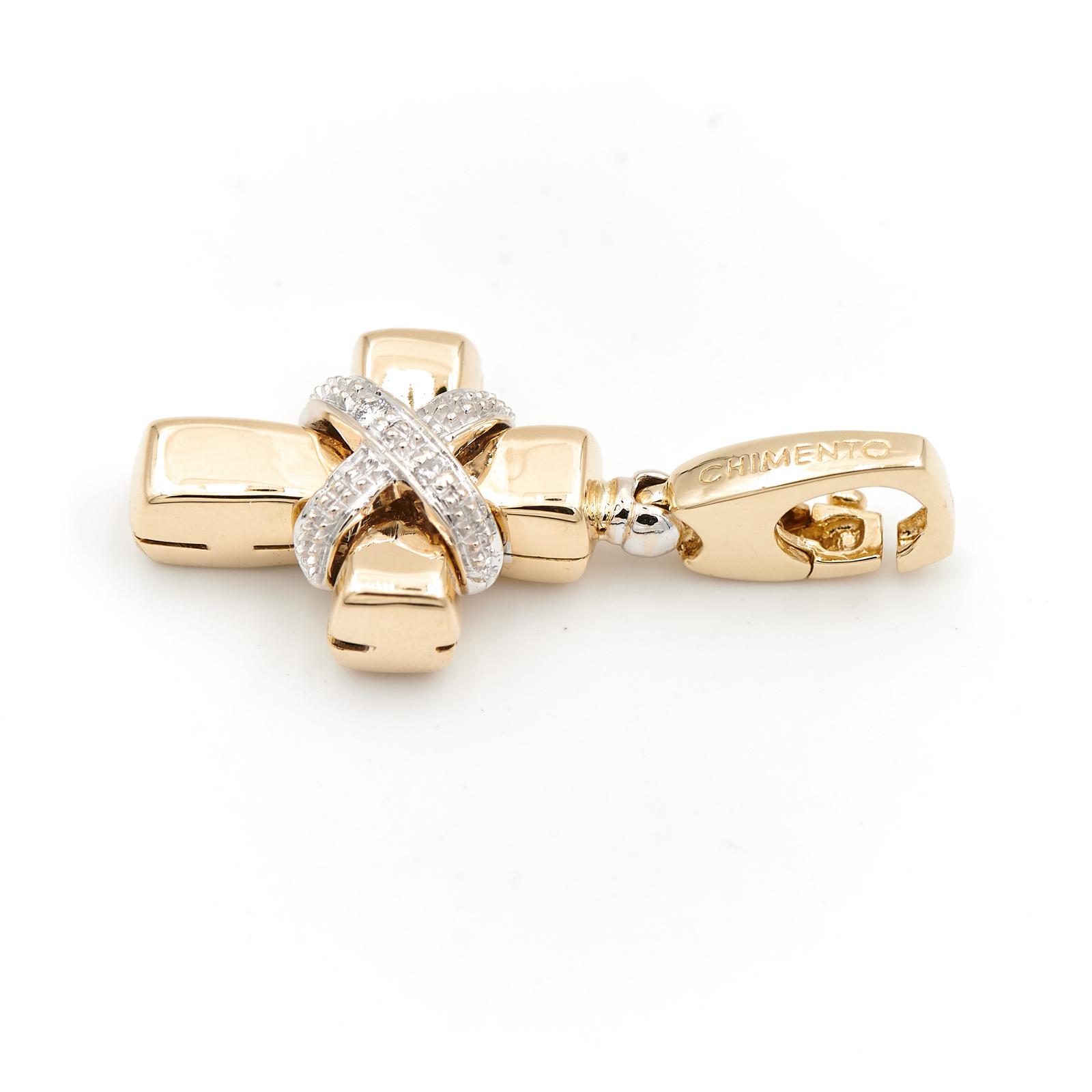 Chimento Pendentif Croix  Or jaune, Or blanc Diamant