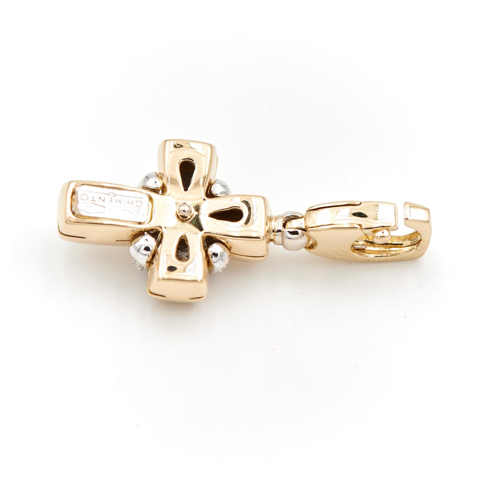 Chimento Cross Pendant Yellow Gold, White Gold Diamond