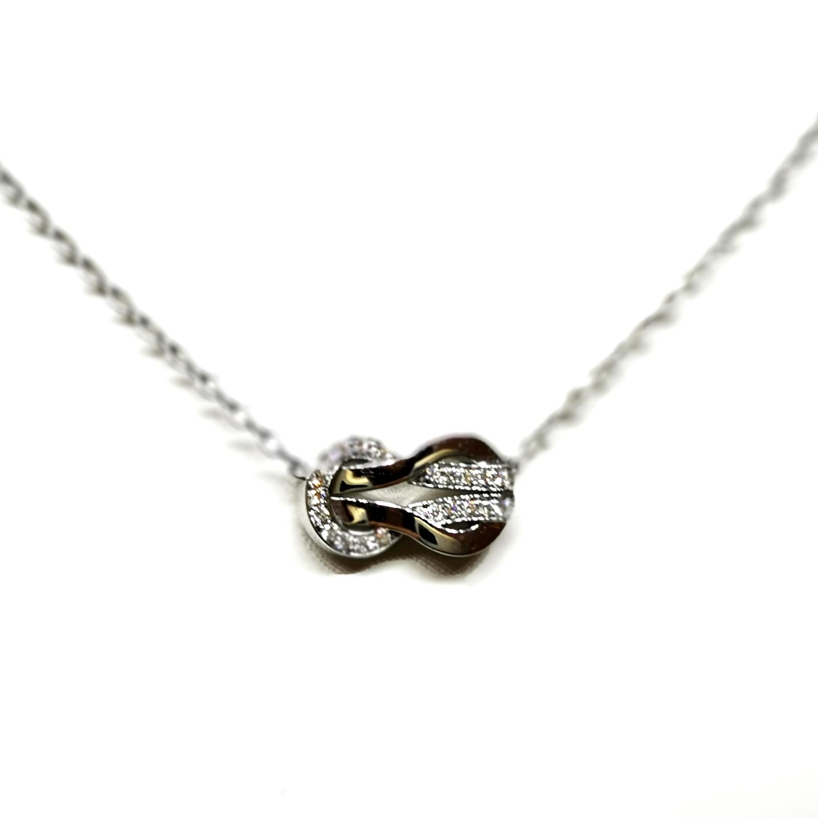 Fred Infinite Luck Pendant Necklace White Gold Diamond