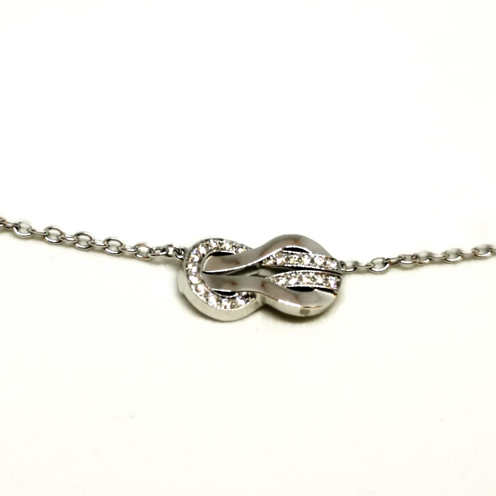 Fred Infinite Luck Pendant Necklace White Gold Diamond