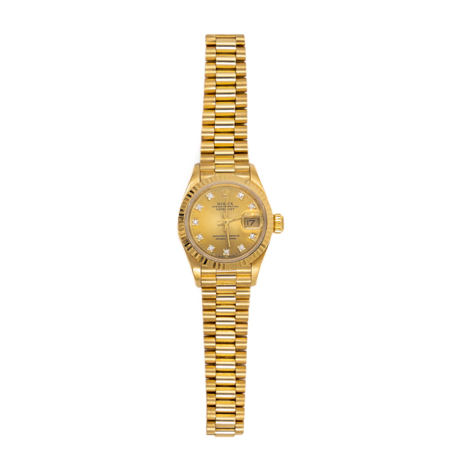 Rolex Montre Oyster Perpetual Date Juste Or jaune Diamant